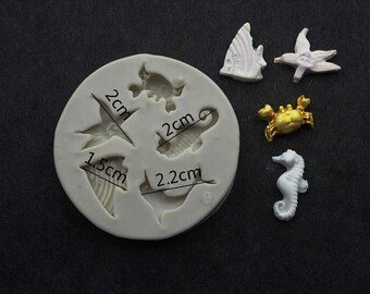 Sea Starfish sea Shells Fondant Starfish Silicone Seashell - FAST SHIPPING