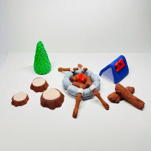 11 Piece Fondant camping set perfect for cake decoration-VEGAN-Gluten Free-Nut Free-Dairy Free