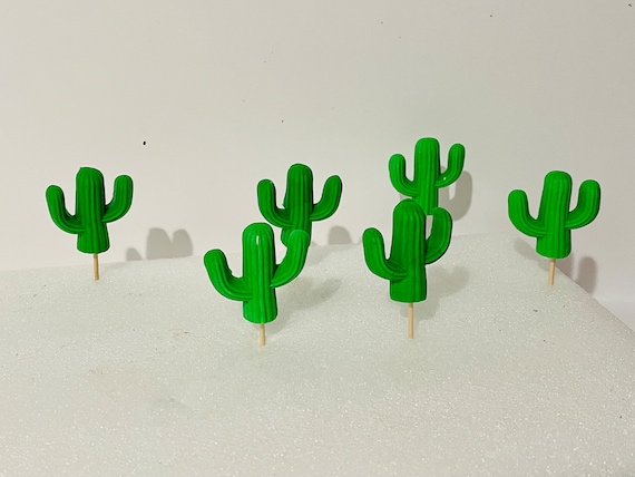 Fondant Cactus cake or cupcake Toppers: Vegan, Gluten-Free