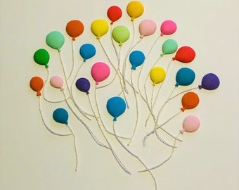 Small Fondant Ballons - Baby Shower - Gender reveal - Birthday Decorations - Vegan