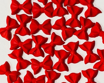 Red fondant bows 1 inch wide perfect for cakes, cupcakes, Cake pops ans cookies as edible decorations