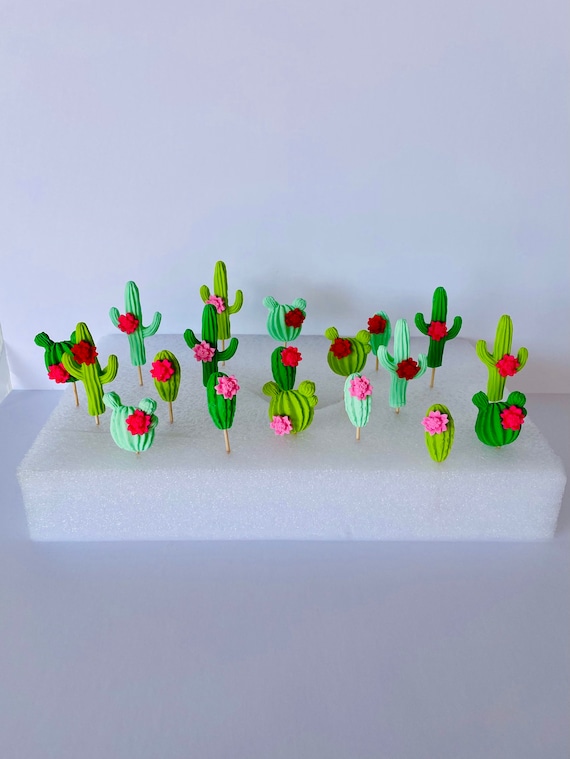 Fondant Cactus Set Cake Cupcakes Decoration - Vegan, Nut Free, Gluten Free  - Etsy Norway