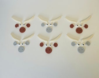 Fondant Highland cow Cupcake toppers - Birthday cake -Vegan-Dairy Free-Nut Free-Gluten Free