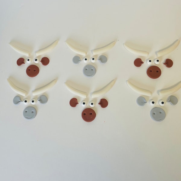 Fondant Highland cow Cupcake toppers - Birthday cake -Vegan-Dairy Free-Nut Free-Gluten Free