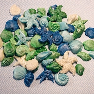 Tiny (0.5-1 inch) fondant edible sea shells under the sea beach theme party for cakes or cupcakes