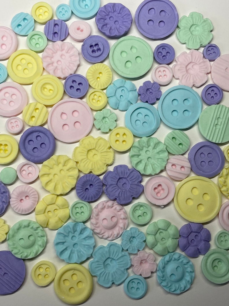 Buttons Pastal Color Pastel Fondant Buttons: Cupcake or Cake Toppers, Vegan & Nut-free - Etsy