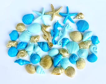 Small fondant sea shells set toppers: Vegan, Nut Free decorations