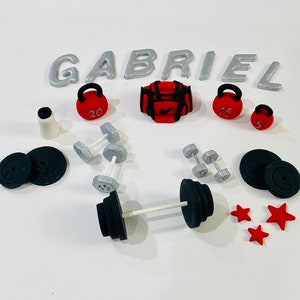 Edible fondant gym set - Weight plates - Crossfit - Vegan