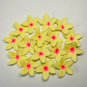 Fondant Plumeria frangipani hawaiian tropical flowers perfect for cakes or cupcakes-Vegan