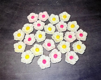 Small White Fondant flowers - Vegan, Nut Free, Gluten Free