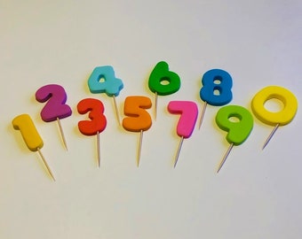 2 or 3 Inch Fondant Birthday numbers for cake or cupcake decorations