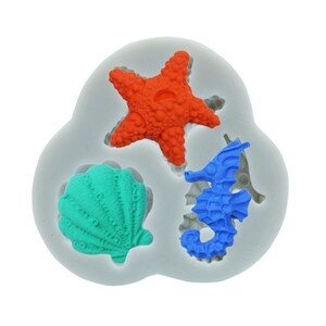 Sea Horse Shells Fondant Starfish Silicone Seashell - FAST SHIPPING