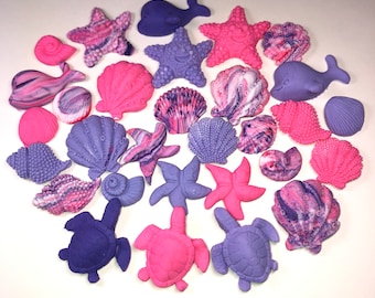 30 Piece Fondant Edible shells-Turtles-Starfish-Whales set