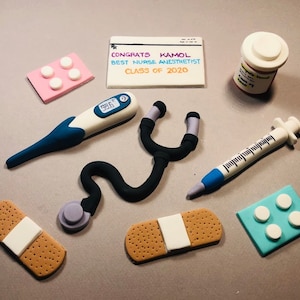 Nurse doctor fondant cake topper set-Vegan-Dairy Free-Nut Free-Gluten Free