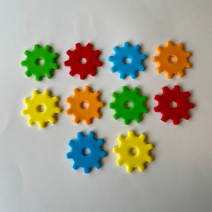 Fondant gears toppers perfect for cupcake or cake decorations color customizable