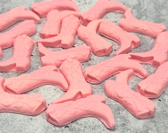 Small Fondant Western Light pink cowboy Boots topper- Vegan
