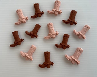 Small Fondant Western cowboy Boots - West  theme cake - cupcake toppers - Vegan