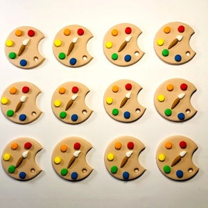 Edible fondant Paint palette cupcake toppers