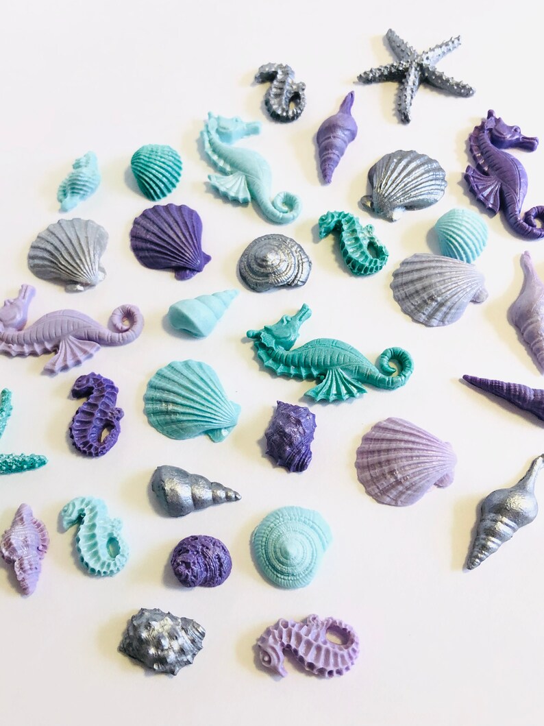 Fondant Seashells Set Perfect for Cake or Cupcake Etsy