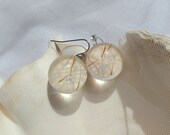 Dandelion seed resin earrings Terrarium earrings Wedding earrings Boho dangle earrings Real flower earrings Make a wish Unique gift idea