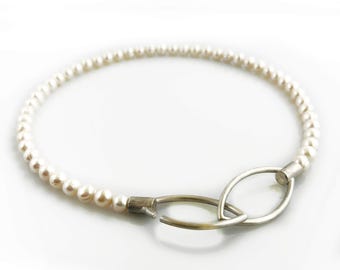 Ketting van witte zoetwaterparels 925 zilver