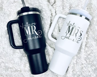 40 oz Stanley Mr and Mrs, Bride and Groom Engraved Stanley- Personalize Stanley