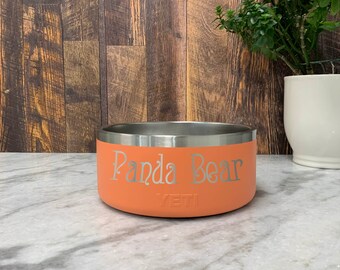 personalized yeti dog bowl