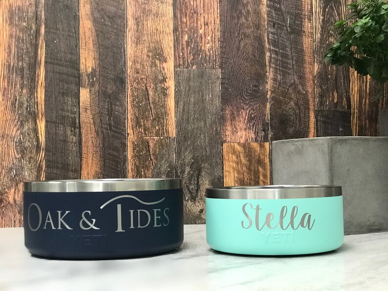 YETI Brick Red Dog Bowl Engraved Dog Bowl Personalized Cat Etsy