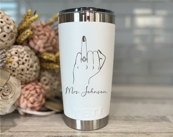 Future Mrs Tumbler-Ring Finger Tumbler-Bridal Shower Gift-Personalized Future Mrs Tumbler -Gift for the Bride to Be-Engagement Gift