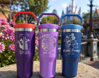 Personalized 30oz Stanley Insulated Engraved Cup with Handle and Straw