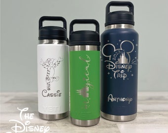Custom Disney  Laser Engraved DuraCoat 18oz, 26oz, 36oz bottle- . Cup Personalize