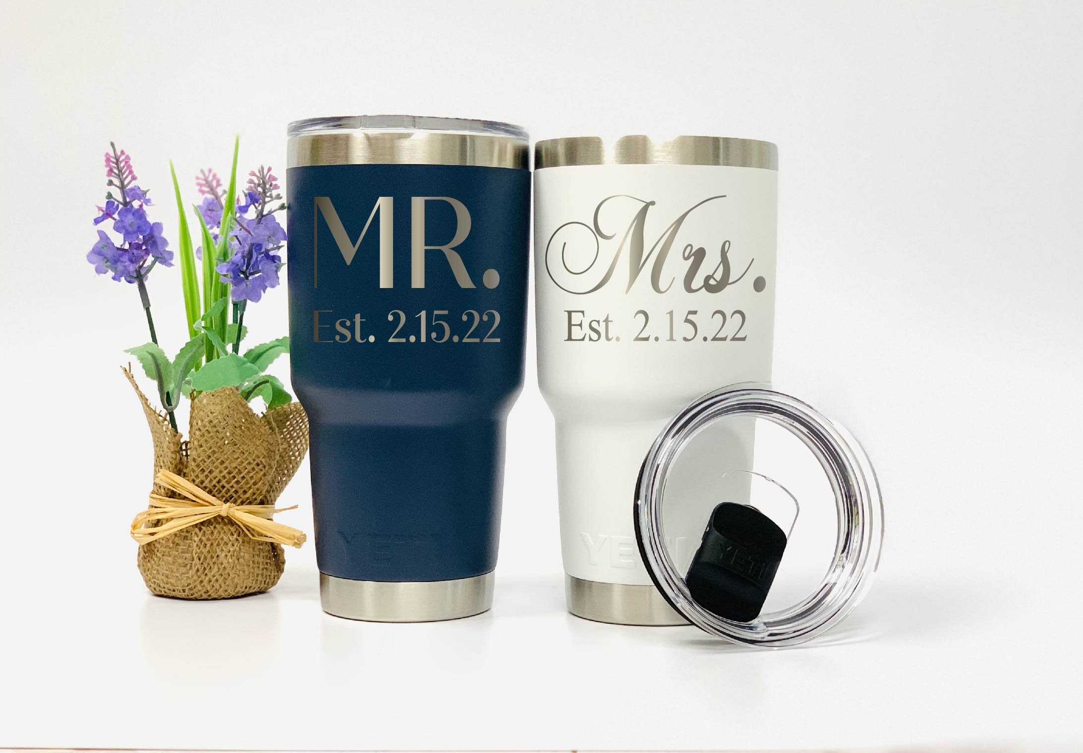 YETI Mr and Mrs Yeti, Bride and Groom Yeti Tumblers, Engraved Yeti, 3…