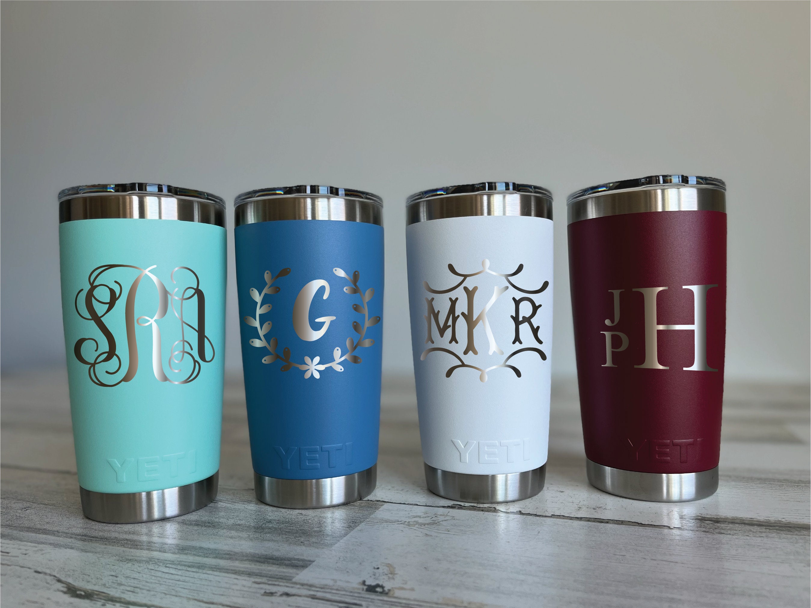 Personalized Name Design, Laser Engraved yeti Stainless Steel Travel Mug  Available in Your Choice of Duracoat Colors Not A Sticker