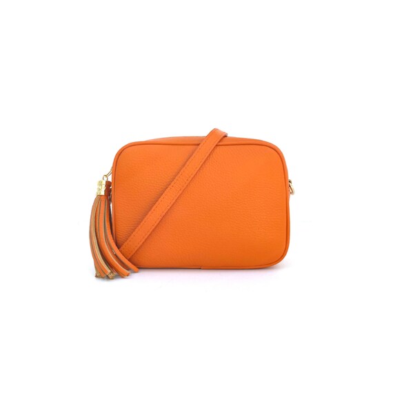 Orange Leather Hobo Bag, Crossbody Women's Slouchy Zippered Handbag, Large Leather  Purse - Etsy