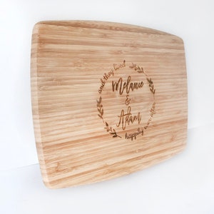 Personalized Happily Ever After Cutting Board, Couple name, Wedding, Engagement, Anniversary Housewarming gift Engraved