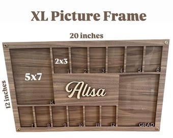 XL Personalized Frame Kindergarten to Graduation School Photos, School Years Picture Frame, K 12 Growing Photos Student Grad Gift Keepsake