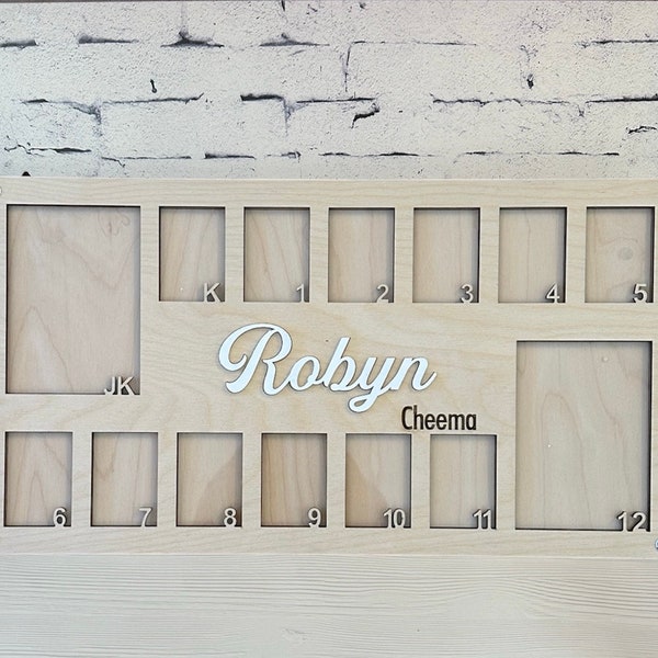 Personalized School Years Photo Frame, JK to Grade 12, Graduation Gift