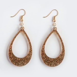 Modern Hoop Acrylic Statement Earrings, Dangle & Drop Earrings, Handmade Laser Cut Lightweight Earrings
