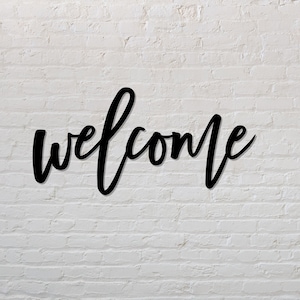 Welcome wooden letters cut out - Entryway Decor - Farmhouse Wall Art, Laser Cut wood words