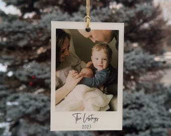 Photo polaroid acrylique photo ornement premier Noël mariage photo famille imprimé photo personnalisé cadeau décoration ornement souvenir