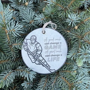 Décoration de Noël de remerciement pour entraîneur de hockey - Cadeau de Noël pour entraîneur pour enseignant - Souvenir pour éducateur, appréciation du sport