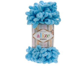 Alize puffy yarn, 21 different colors, 9 meters XXL blanket yarn velvet yarn, baby yarn, no hook , no neddle, puffy yarn, bulky yarn