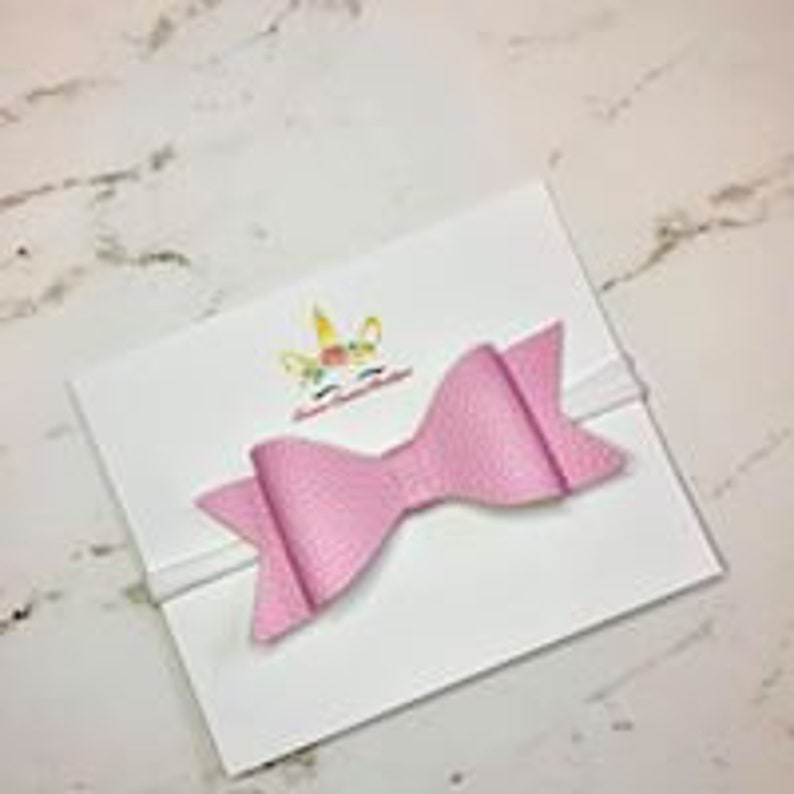 Solid Colored Faux Leather Hair Bow