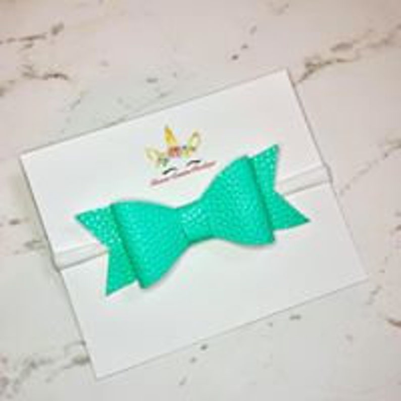 Solid Colored Faux Leather Hair Bow