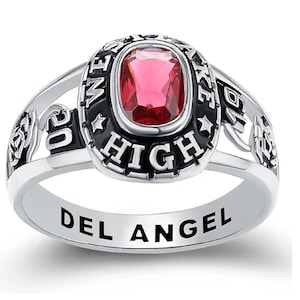 Women’s Personalized Class Ring | Custom Name, Graduation Year, College & Inside Engraving | 925 Sterling Silver | Graduation Gift for Her