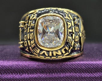 Vintage High School Class Ring 1988, White Stone Gold Tone School Ring, Retro Graduation Jewelry, High Class Ring, Personalized Gift for Her