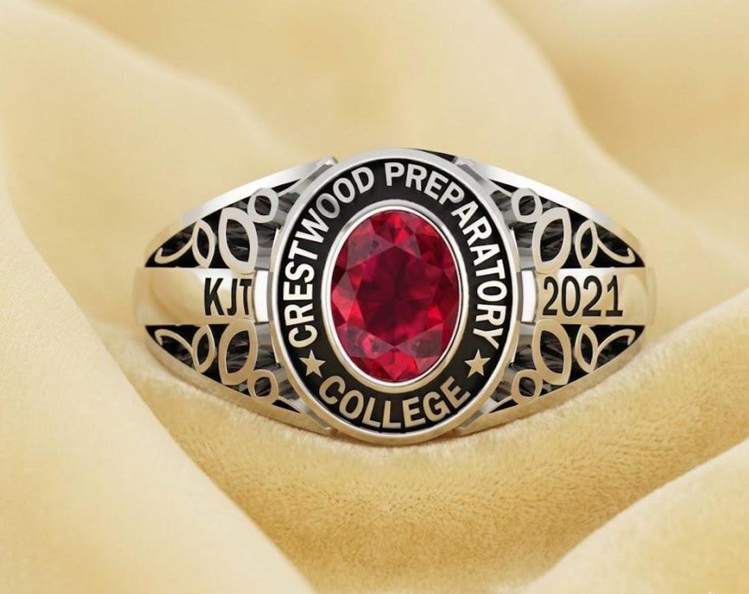 Custom College Class Ring 2021, Personalized Graduation Jewelry With ...