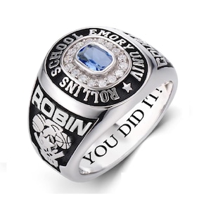 2025 Abschluss Abitur Klasse Ring | Personalisierte handgemachte Ring in 925 Sterling Silber | Benutzerdefinierte Senior Geschenk | Abschluss Schmuck