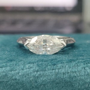Handmade 2.30Ct Marquise Cut Moissanite Solitaire Engagement Ring, 10K/14K/18K White Gold Ring, Anniversary Gift For Her,Unique Wedding Ring
