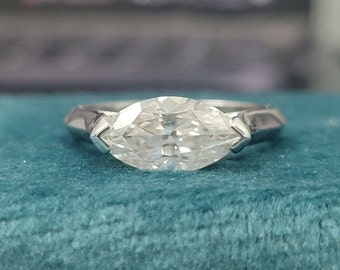 Handmade 2.30Ct Marquise Cut Moissanite Solitaire Engagement Ring, 10K/14K/18K White Gold Ring, Anniversary Gift For Her,Unique Wedding Ring